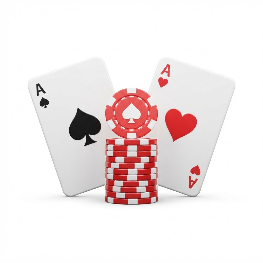 Playing cards and poker chips